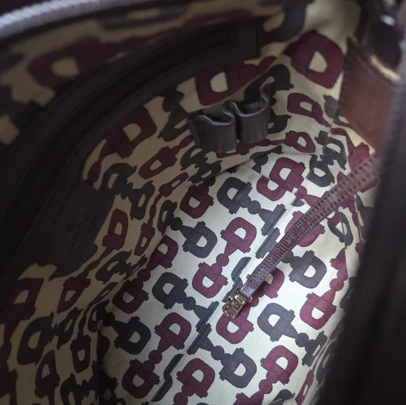 Gucci Guccissima Punch Leather Tote Burgundy Shoulder Bag 145994 - Picture 13 of 17